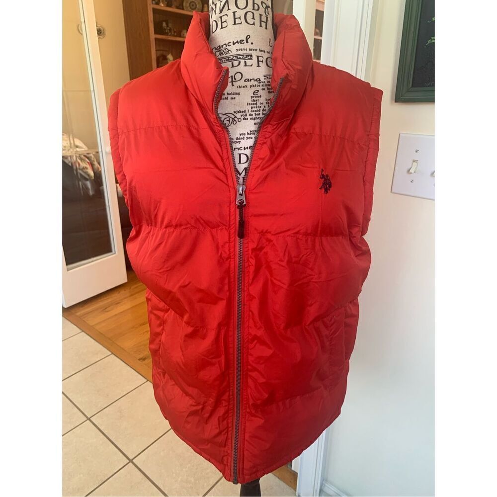 U.S. Polo Association Lightweight Red Puffer Vest